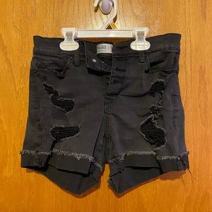 Black ripped/ distressed jean shorts